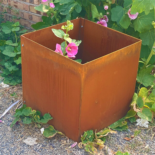 corten steel flower pots