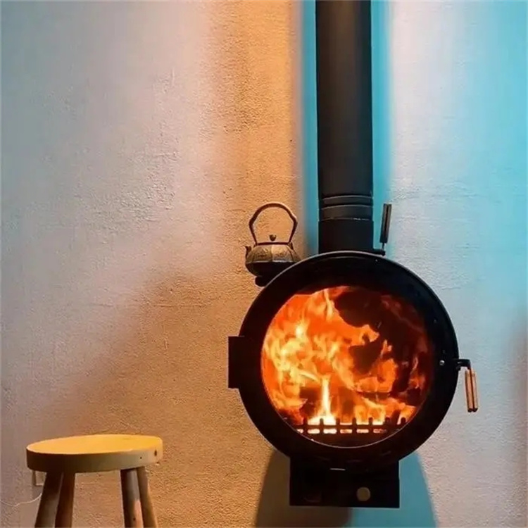 wall mounted wood burning stove