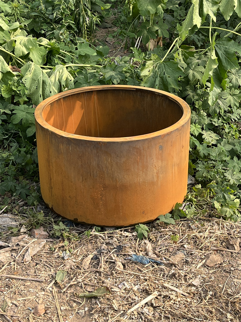 corten steel planter pot