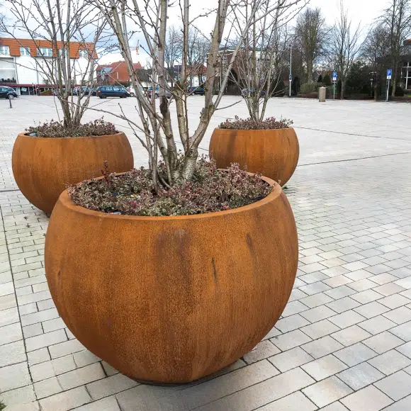 cor ten steel planter