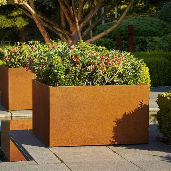 fioriere in metallo corten