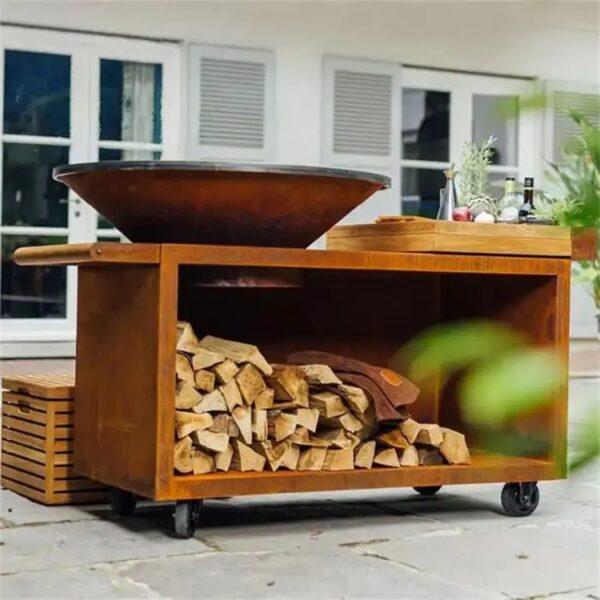 Barbacoa con ruedas