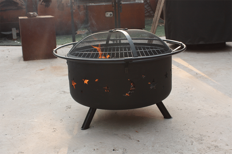 wood burning fire pit table with lid