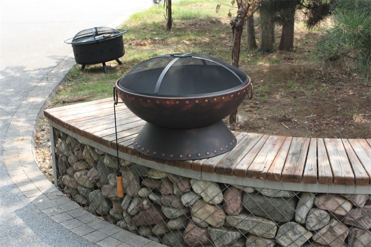 outdoor wood burning fire pit