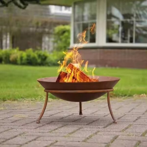 weathered steel fire pit