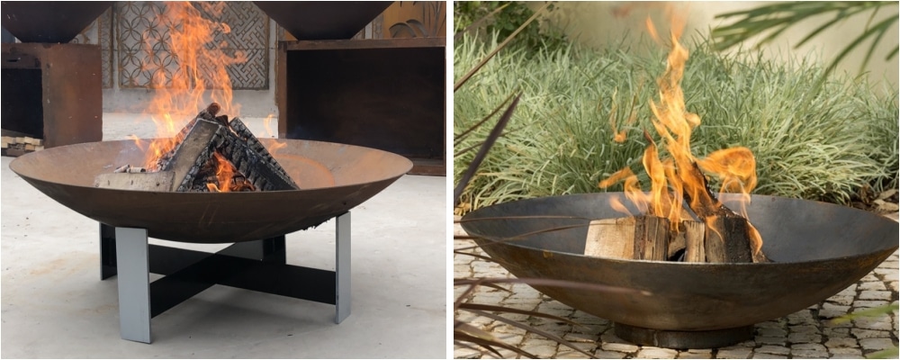 corten steel wood burning fire pit
