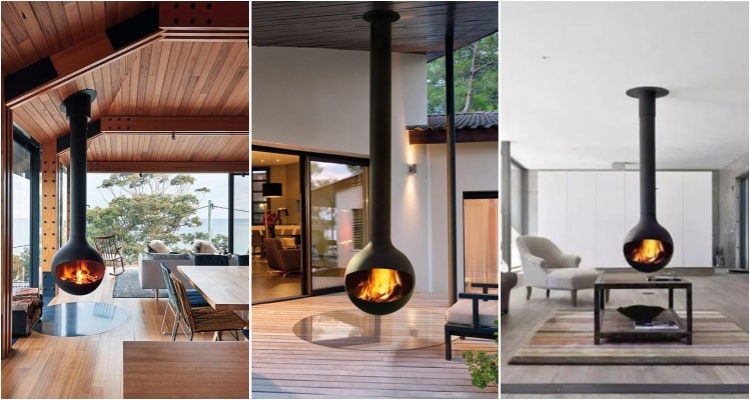 Ceiling Hanging Fireplace Use scenario
