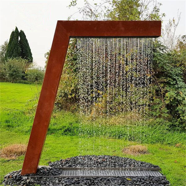 Rain curtain water feature