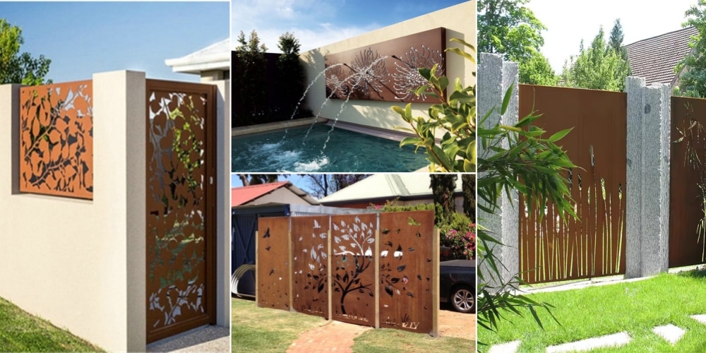 corten garden screens