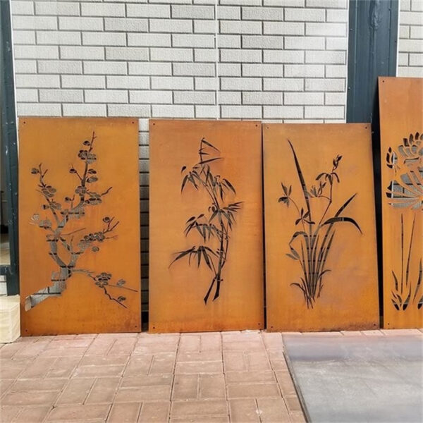 corten steel laser cut panels