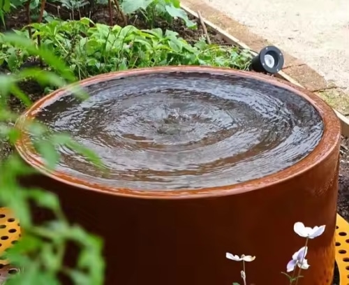 corten steel water bowl fountain