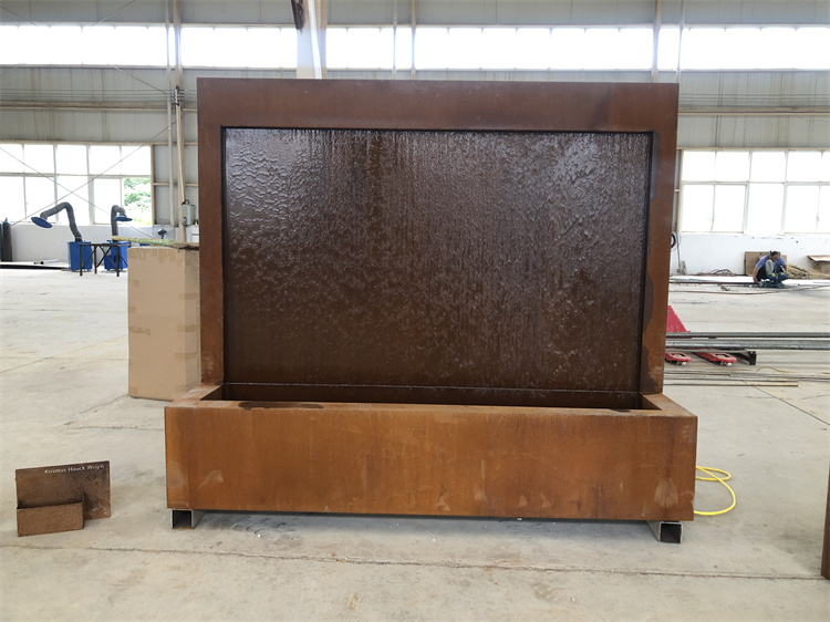 corten steel waterfall