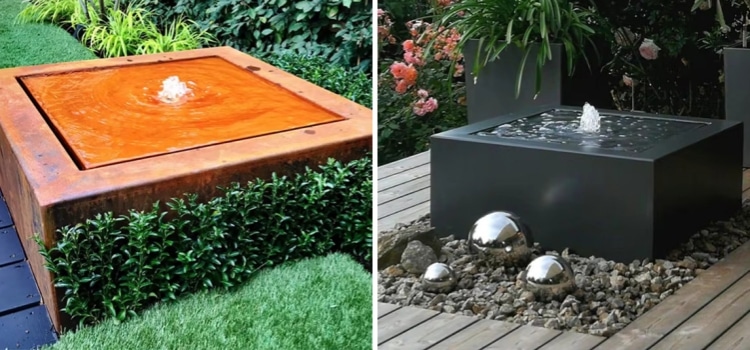 modern square water feature