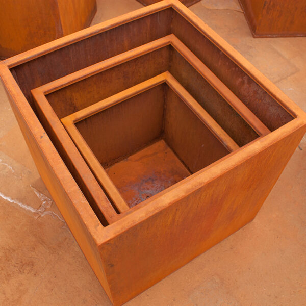 square corten steel planter