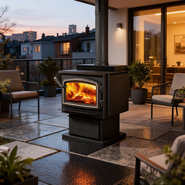 Pellet and Wood-Burning Cooking and Heating Fireplace